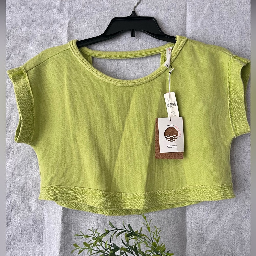 Anthropologie Daily Practice Green Sleeveless Top XS Cross Back